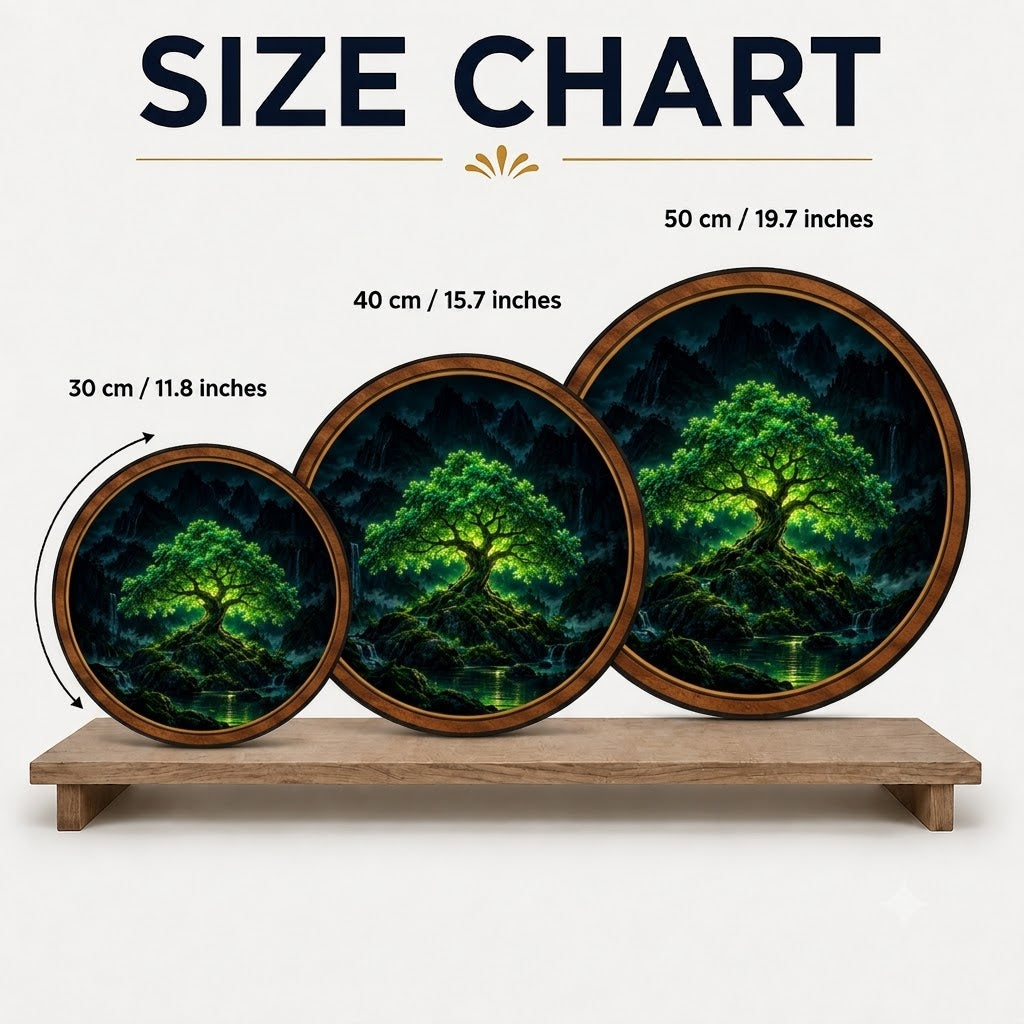 Handcrafted Emerald Tree of Life LED Wall Art