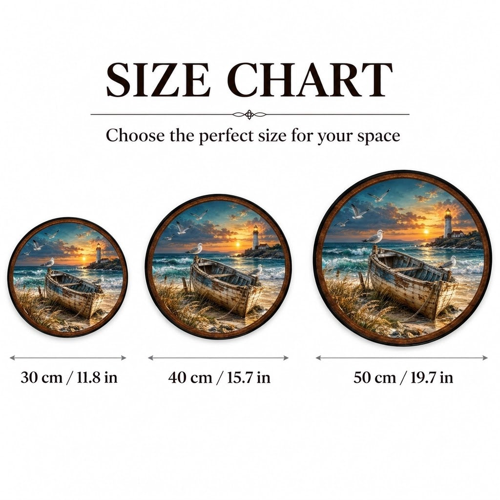 Coastal Lighthouse – Handcrafted LED Wall Art | Nautical Sunset Decor