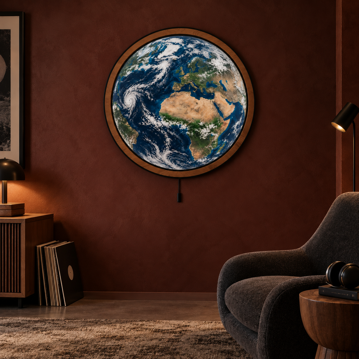 Terra Atlas LED Wall Art – Earth From Space World Decor