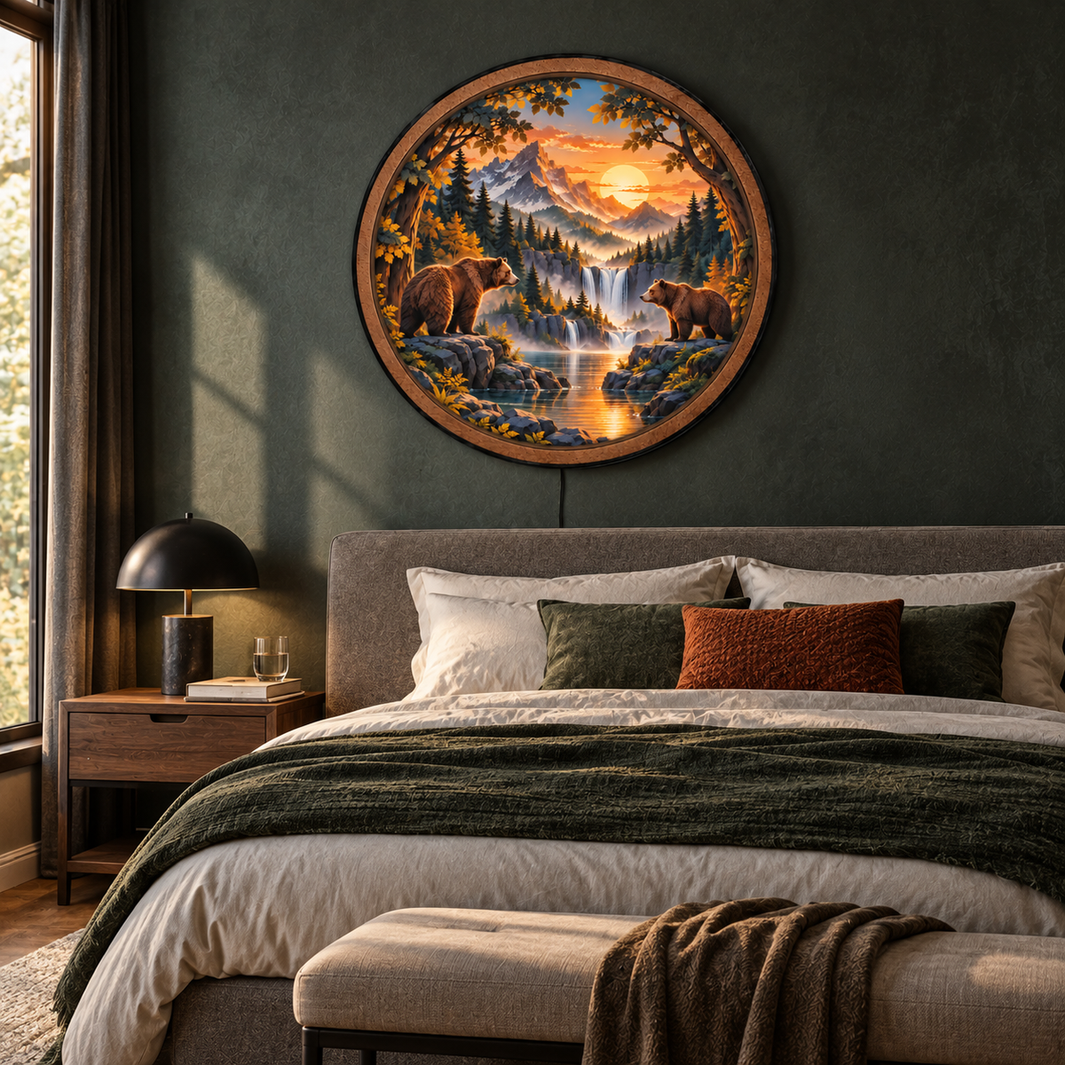 Bear Valley Sunset LED Wall Art – Mountain Wildlife Decor