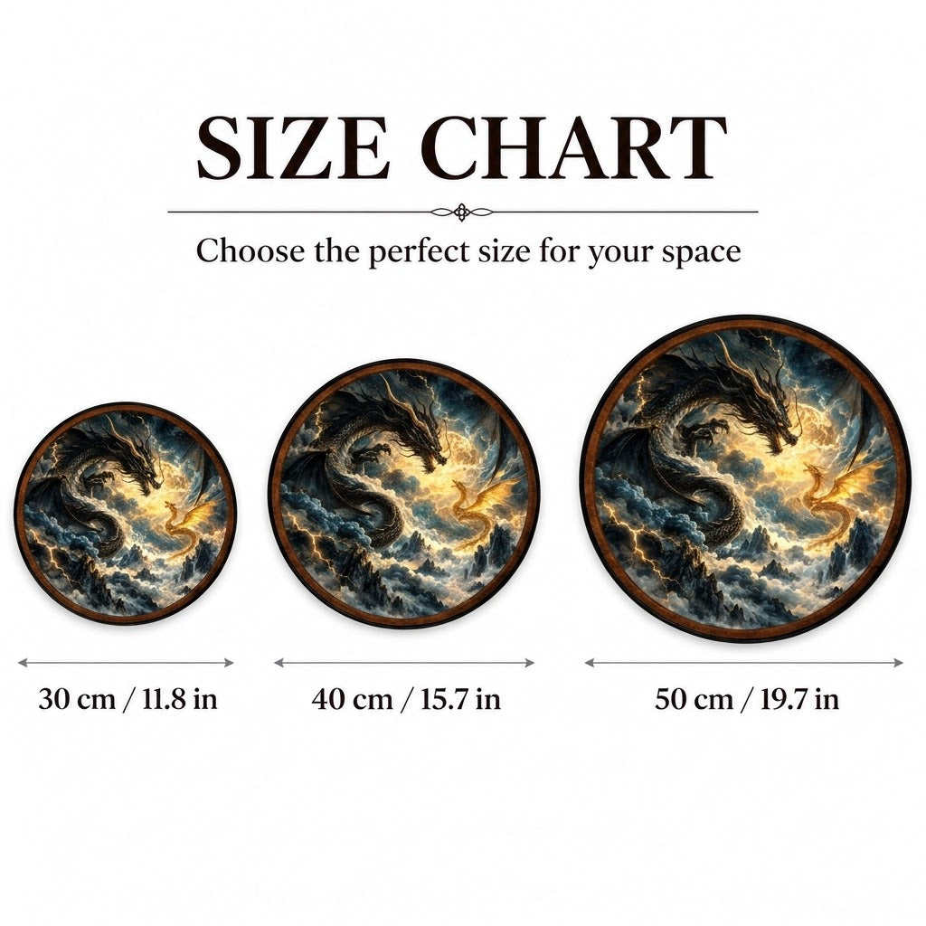 Black & Gold Dragons – Handcrafted LED Wall Art