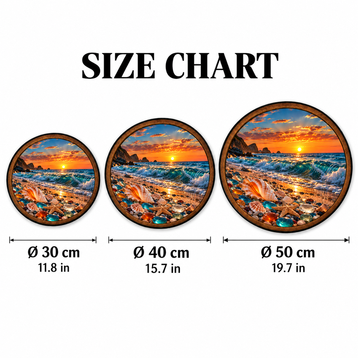 Seashell Sunset – Golden Shore LED Wall Art