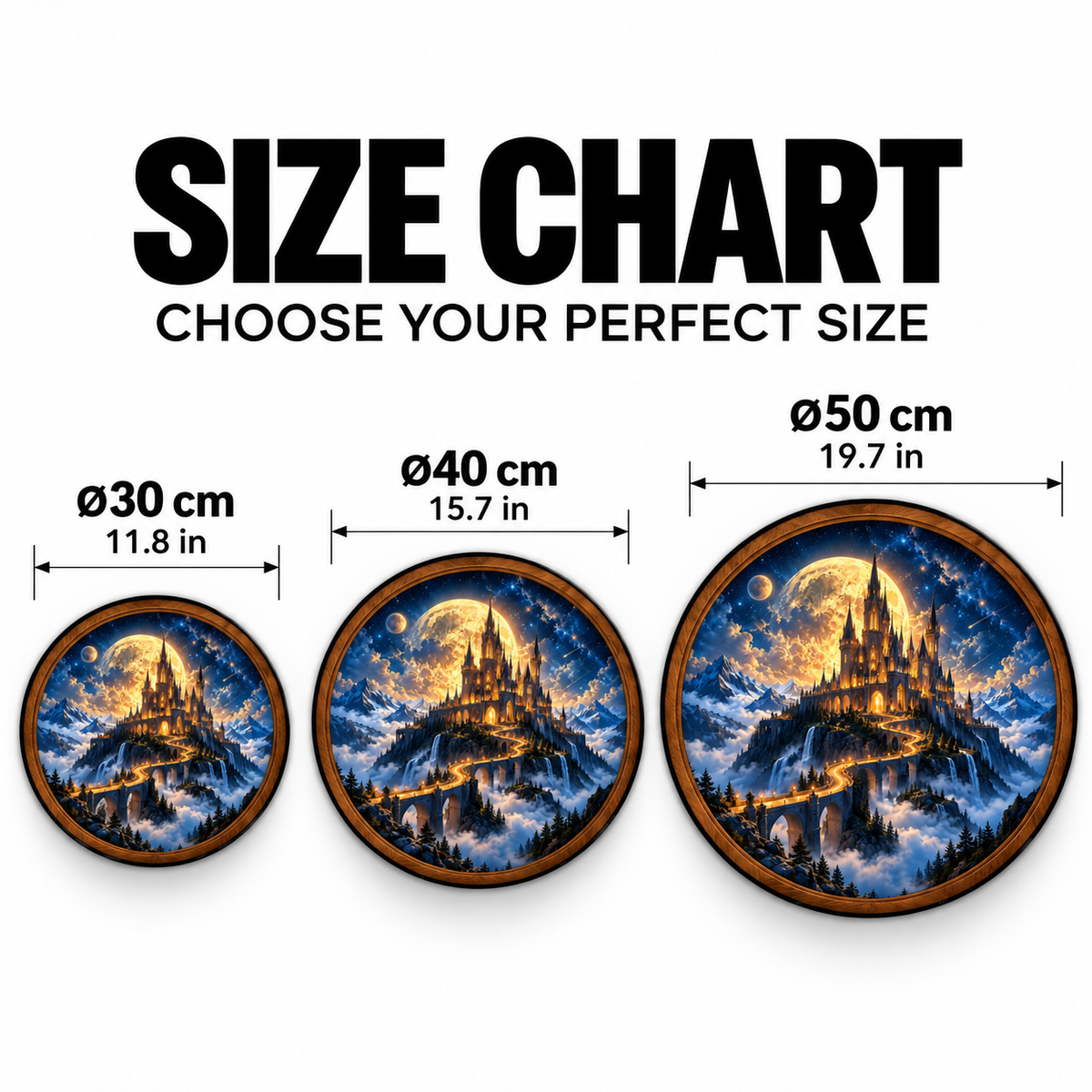 Moonlit Citadel – Handcrafted Fantasy Castle LED Wall Art