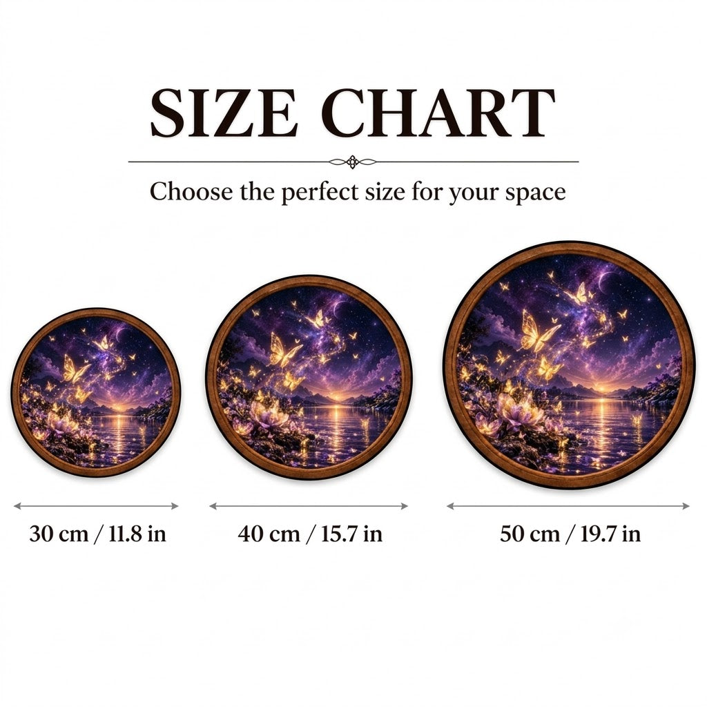 Handcrafted Magical Butterfly LED Wall Art – Purple Galaxy, Golden Butterflies & Enchanted Lake Decor