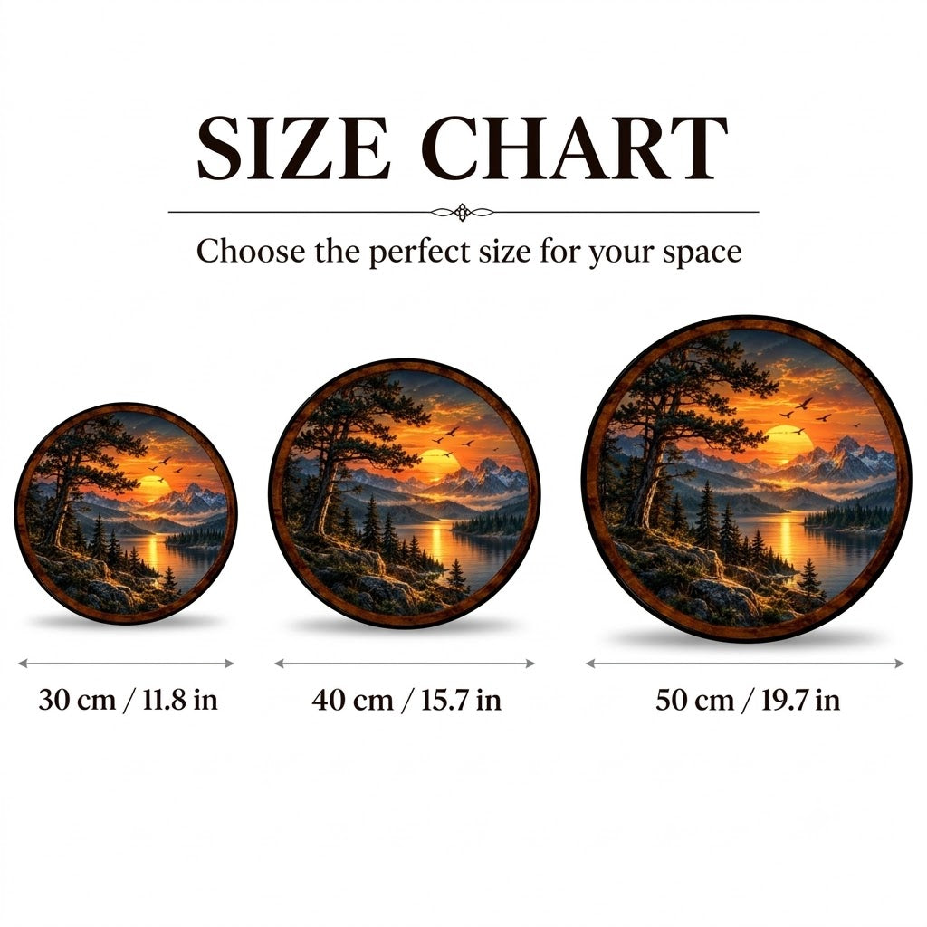 Mountain Sunset Landscape – Handcrafted LED Wall Art