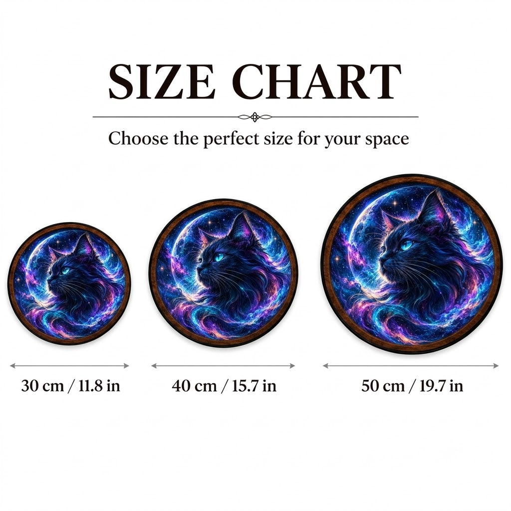 Cosmic Cat – Handcrafted LED Wall Art | Mystical Black Cat & Galaxy Decor