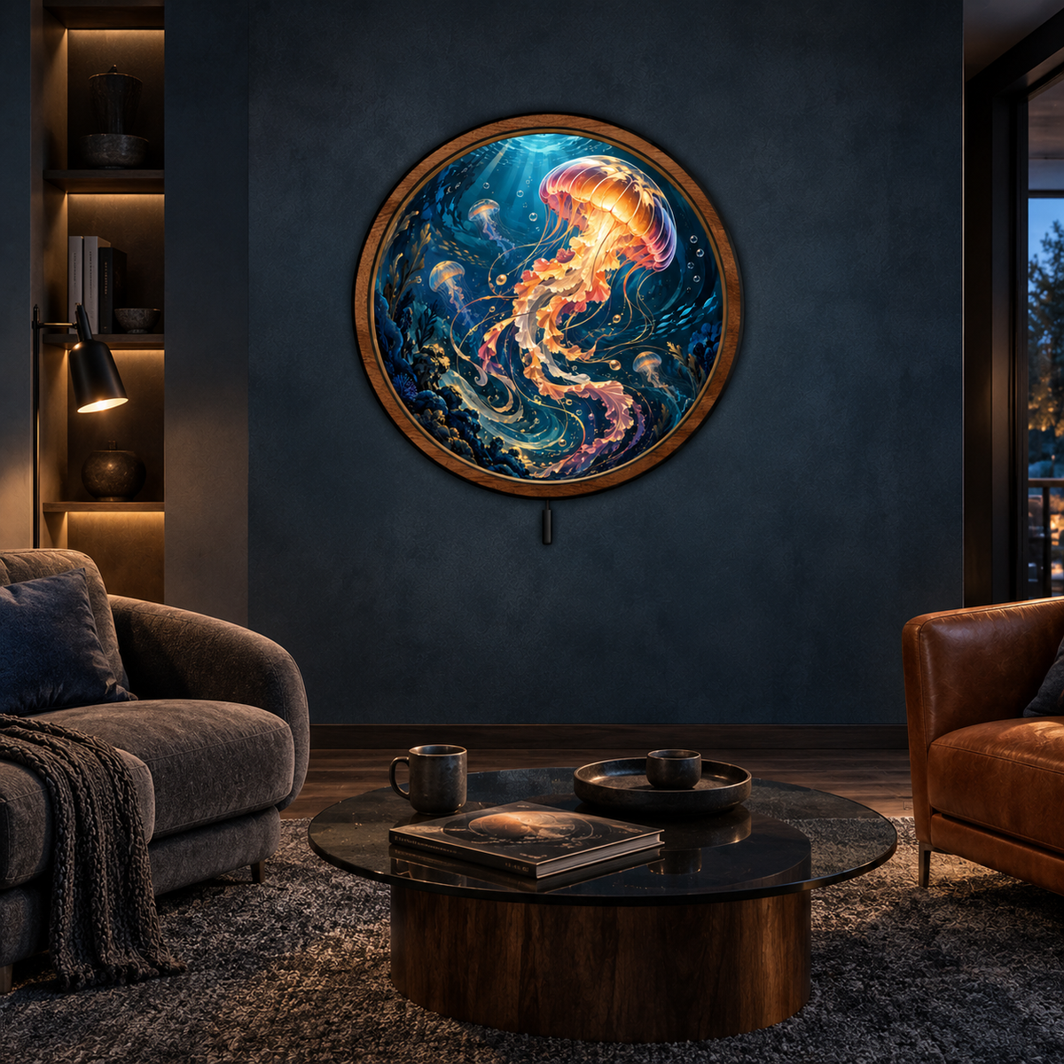 Cosmic Voyager — Golden Galaxy LED Wall Art