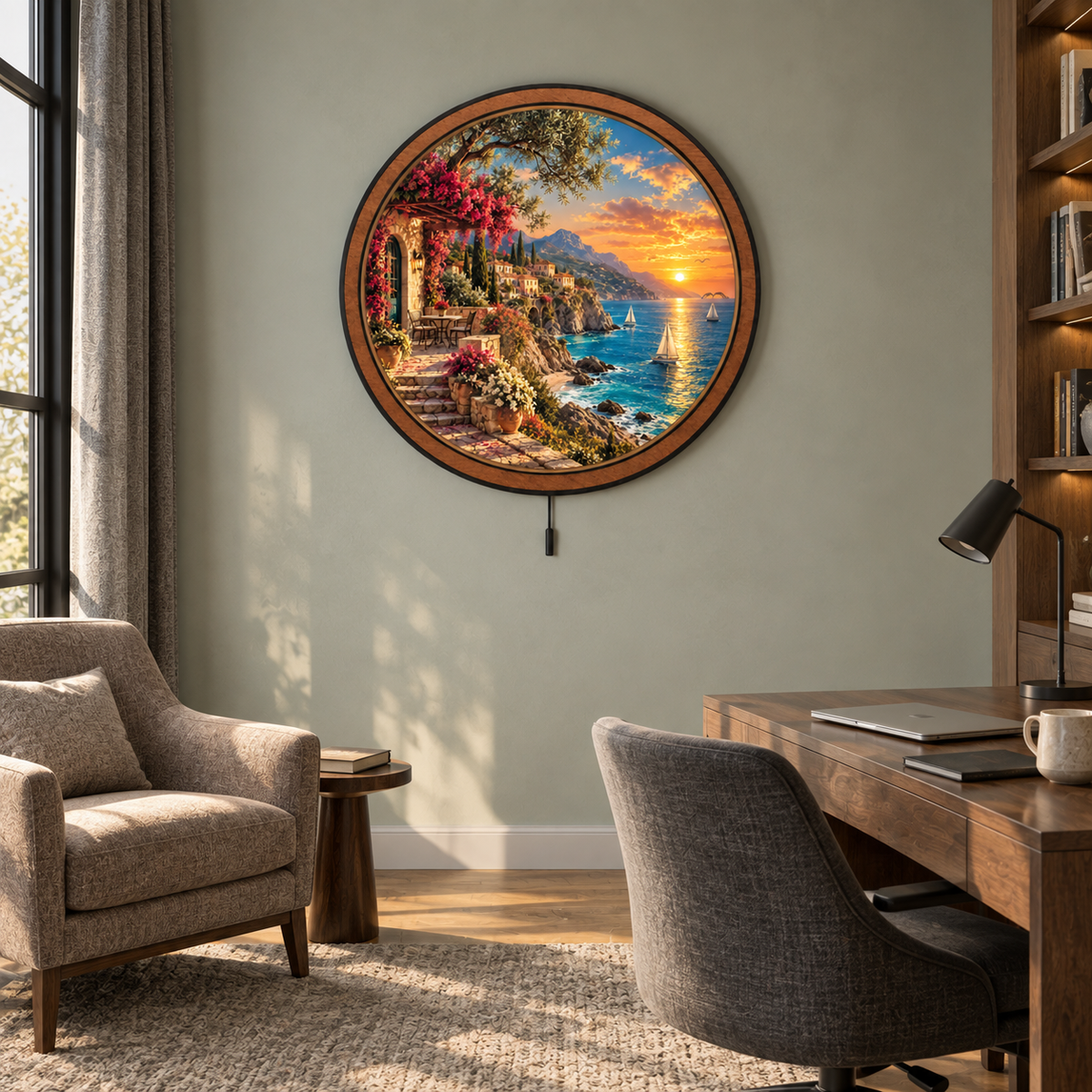 Amalfi Golden Hour – Mediterranean Coast LED Wall Art