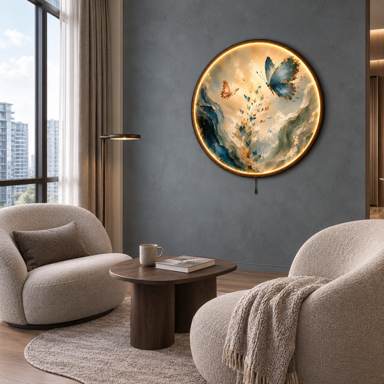 Gilded Metamorphosis Butterfly LED Wall Art – Modern Decor