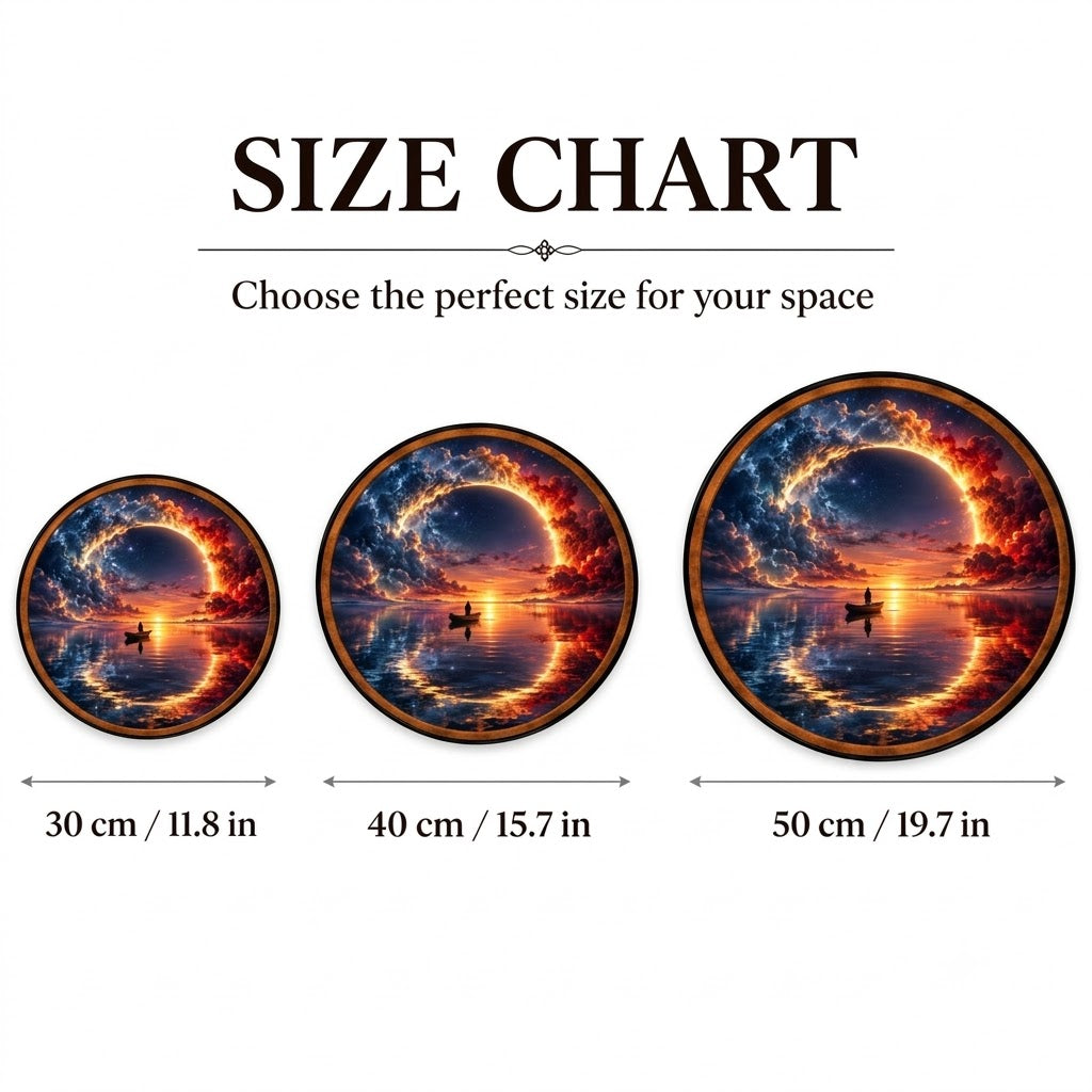 Eclipse Horizon – Handcrafted LED Wall Art | Cosmic Sunset & Celestial Eclipse Artwork