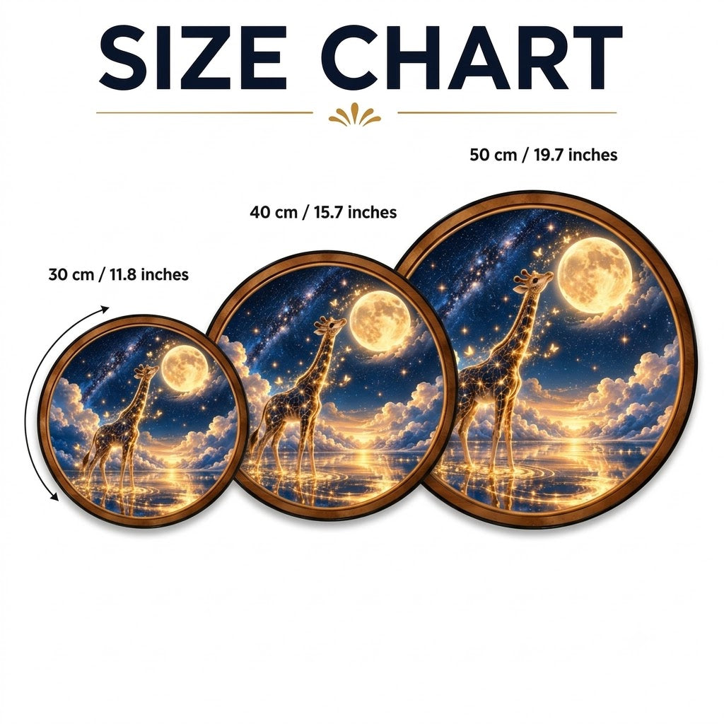 Handcrafted Celestial Giraffe Moonlight LED Wall Art