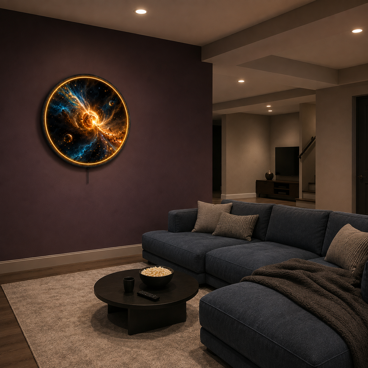 Eclipse Forge LED Wall Art – Cosmic Starburst Space Decor