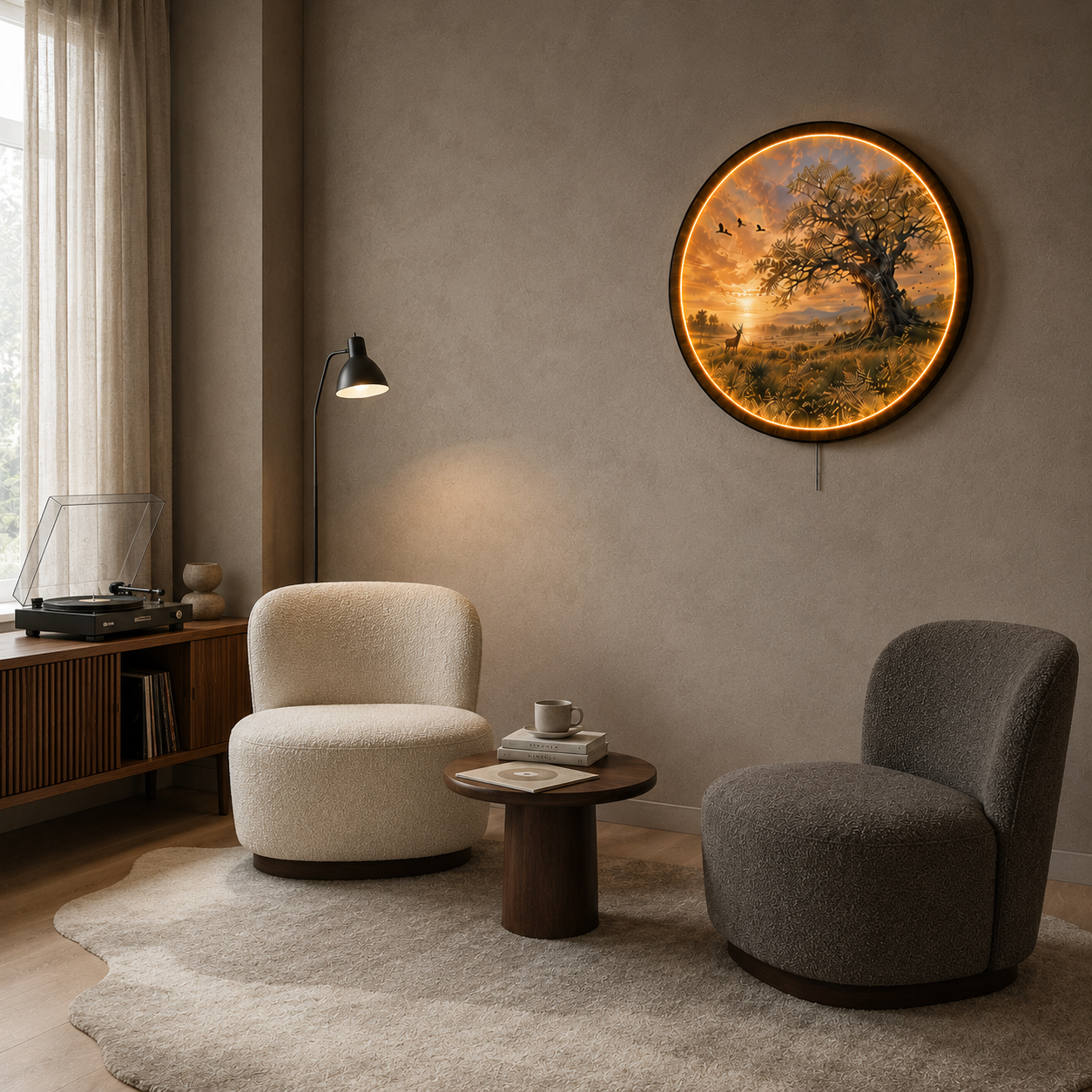 Golden Legacy Tree LED Wall Art – Illuminated Nature Wall Decor