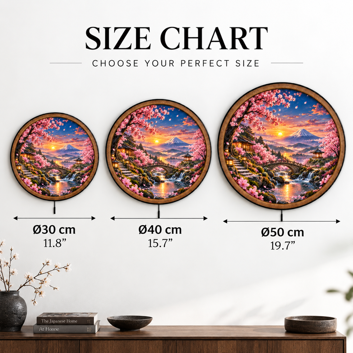 Sakura Mountain Glow LED Wall Art – Cherry Blossom Sunset
