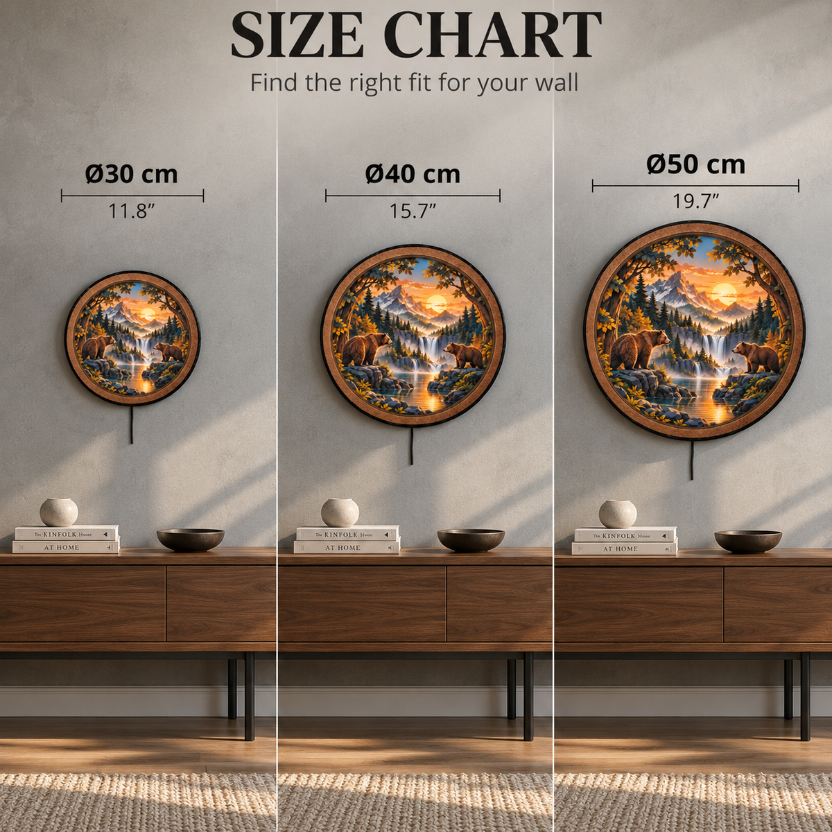 Bear Valley Sunset LED Wall Art – Mountain Wildlife Decor