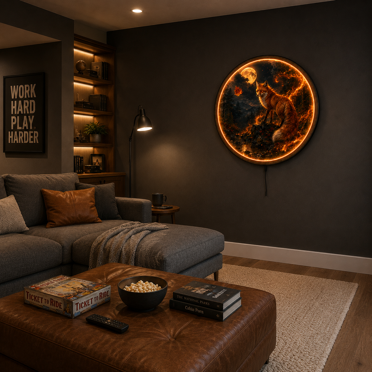Ember Fox – Moonlit Autumn LED Wall Art