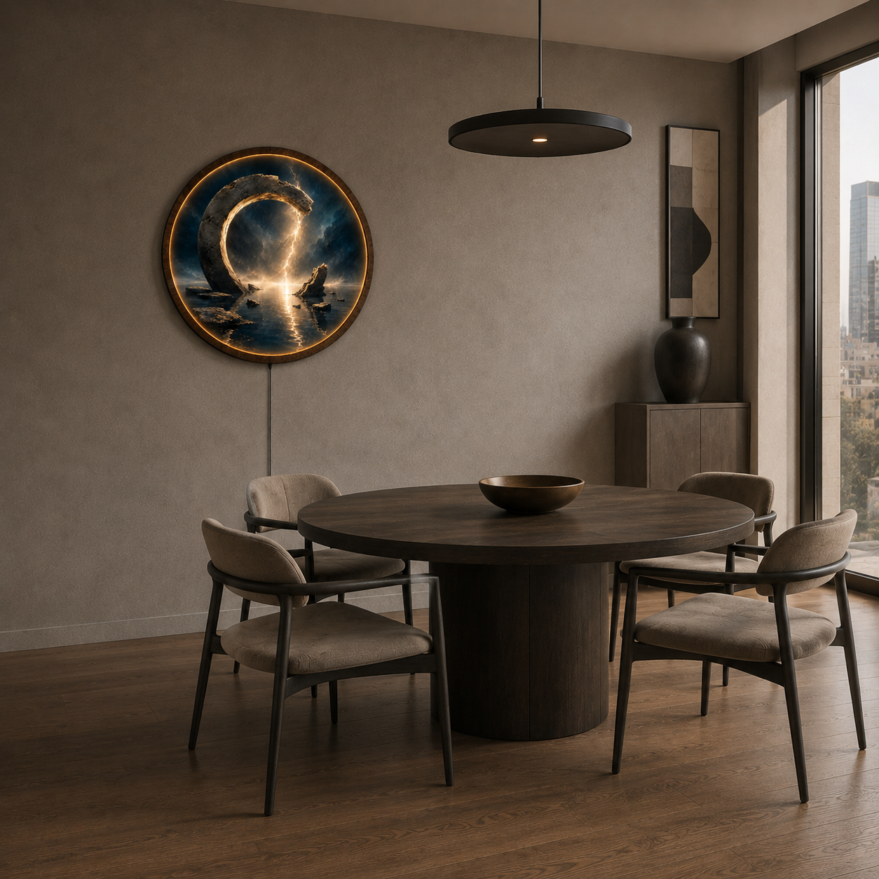 The Pearl Rift LED Wall Art – Mystical Portal Round Wall Decor