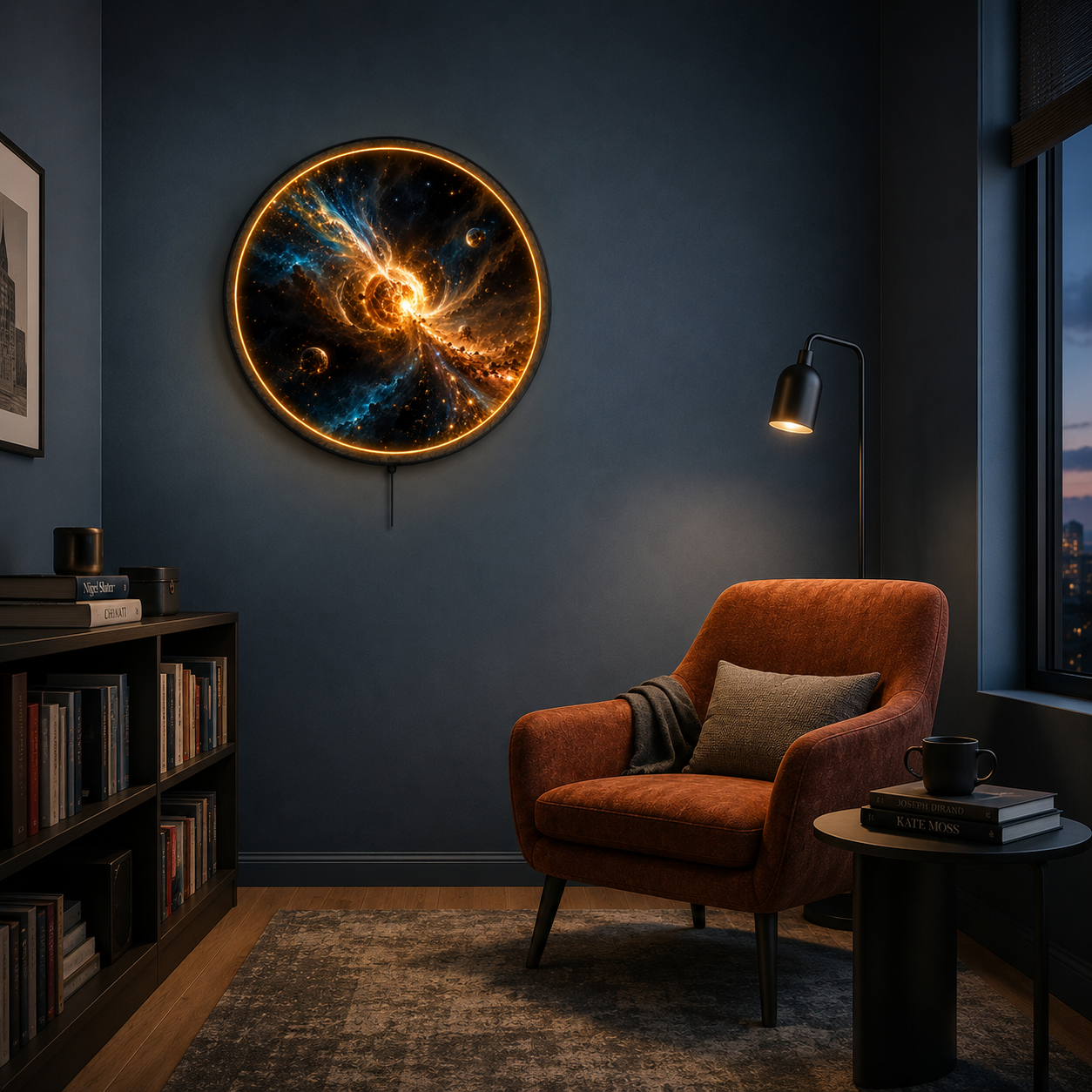 Eclipse Forge LED Wall Art – Cosmic Starburst Space Decor