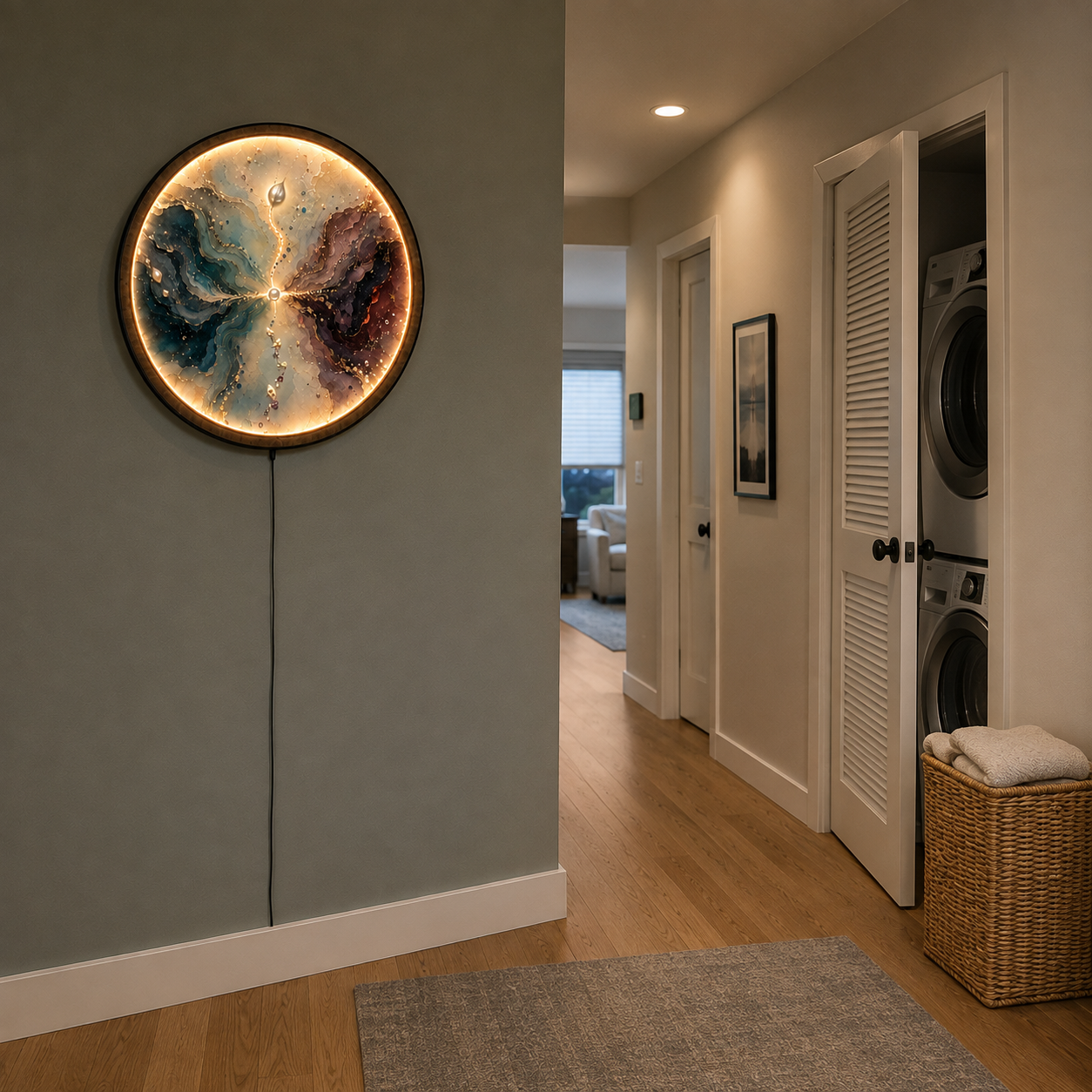 Pearl Convergence LED Wall Art – Modern Fluid Art Decor
