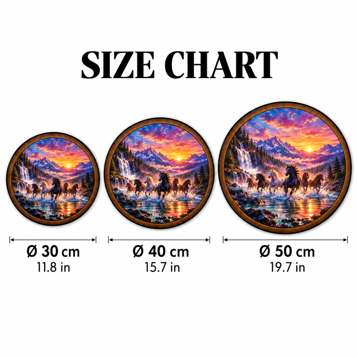 Wild Horses – Golden Mountain Sunset LED Wall Art