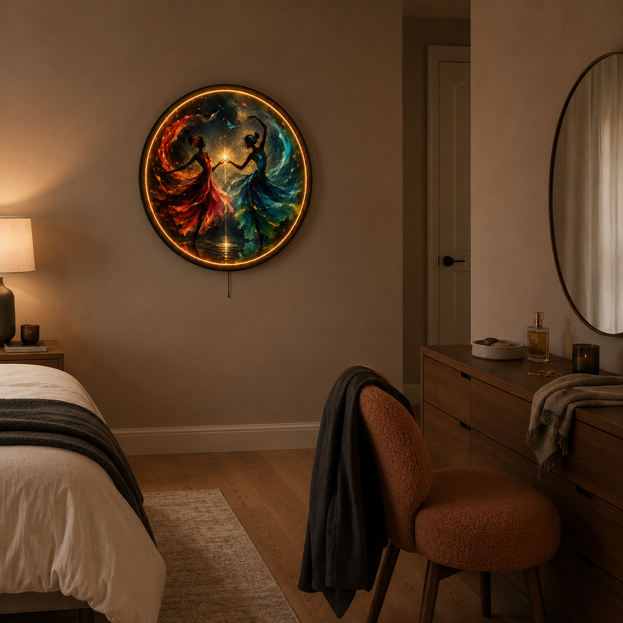 Eternal Dance LED Wall Art – Twin Souls Harmony Decor