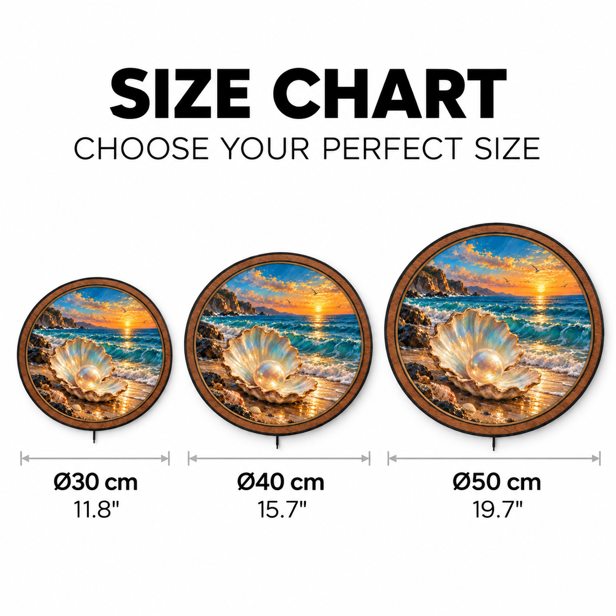 Ocean Pearl – Golden Sunset LED Wall Art