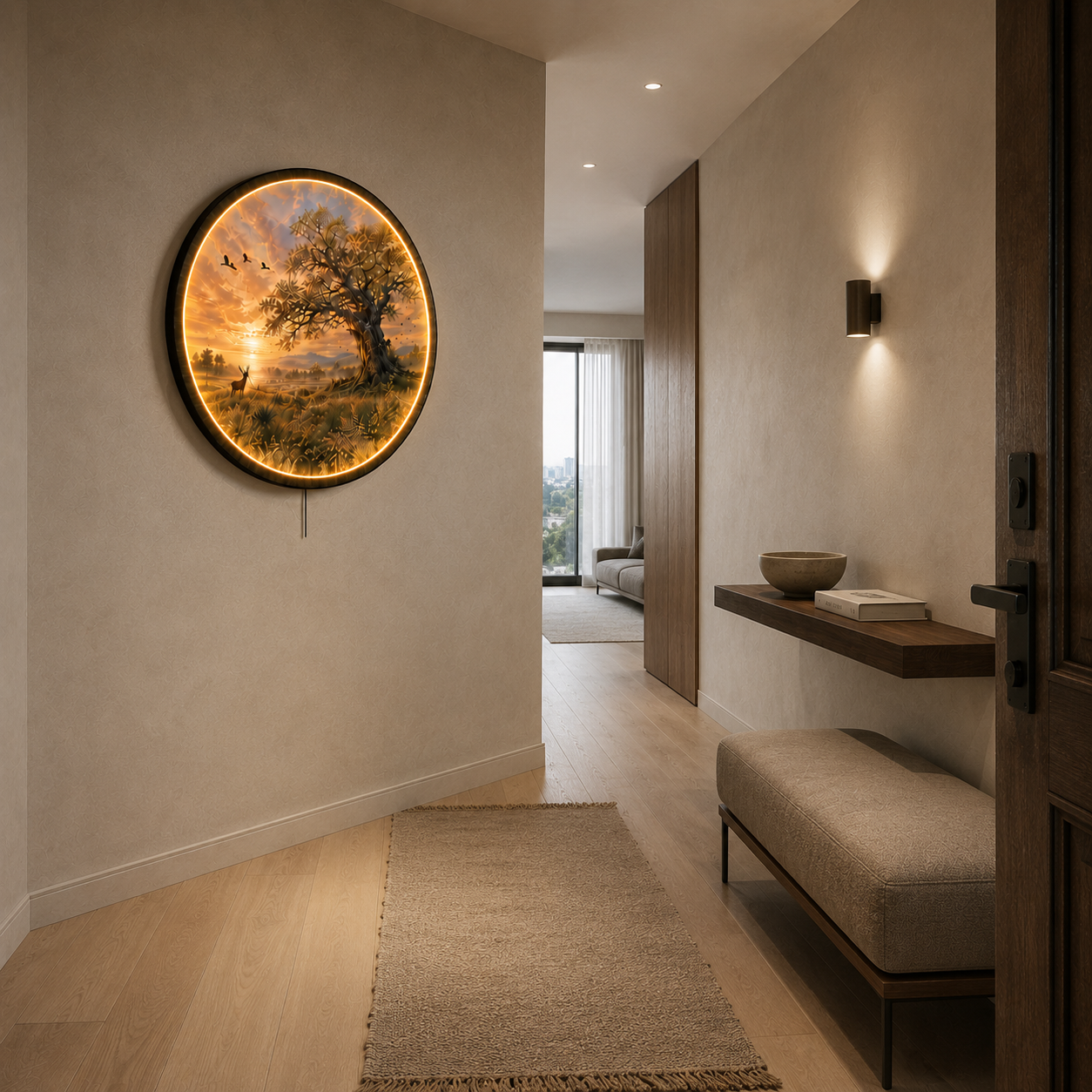 Golden Legacy Tree LED Wall Art – Illuminated Nature Wall Decor