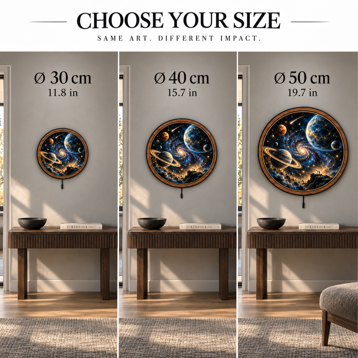 Cosmic Voyager — Golden Galaxy LED Wall Art | Space & Planet Decor