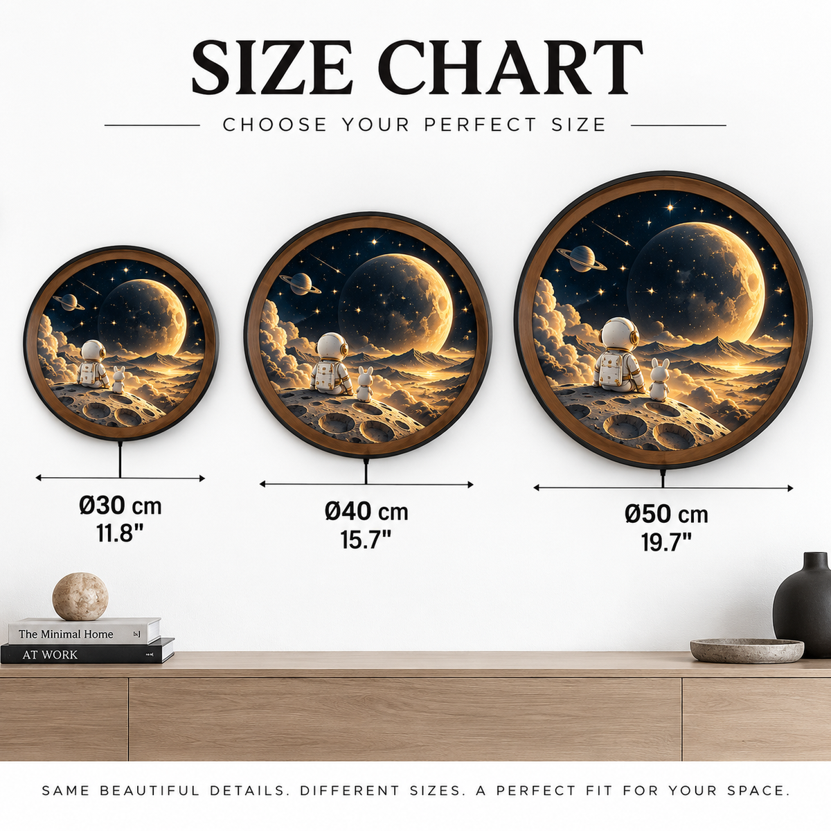 Astronaut & Rabbit Cosmic Horizon LED Wall Art – Space Decor