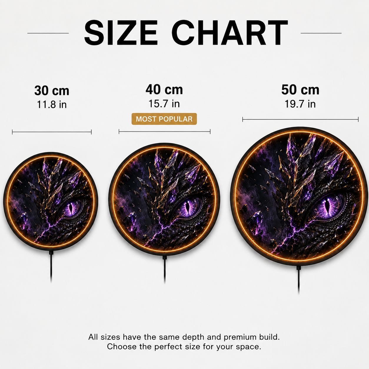 Voidshard Dragon Eye LED Wall Art – Purple Crystal Fantasy Decor