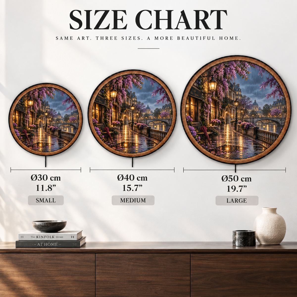 Violet Rain Promenade LED Wall Art – Romantic Riverside Evening