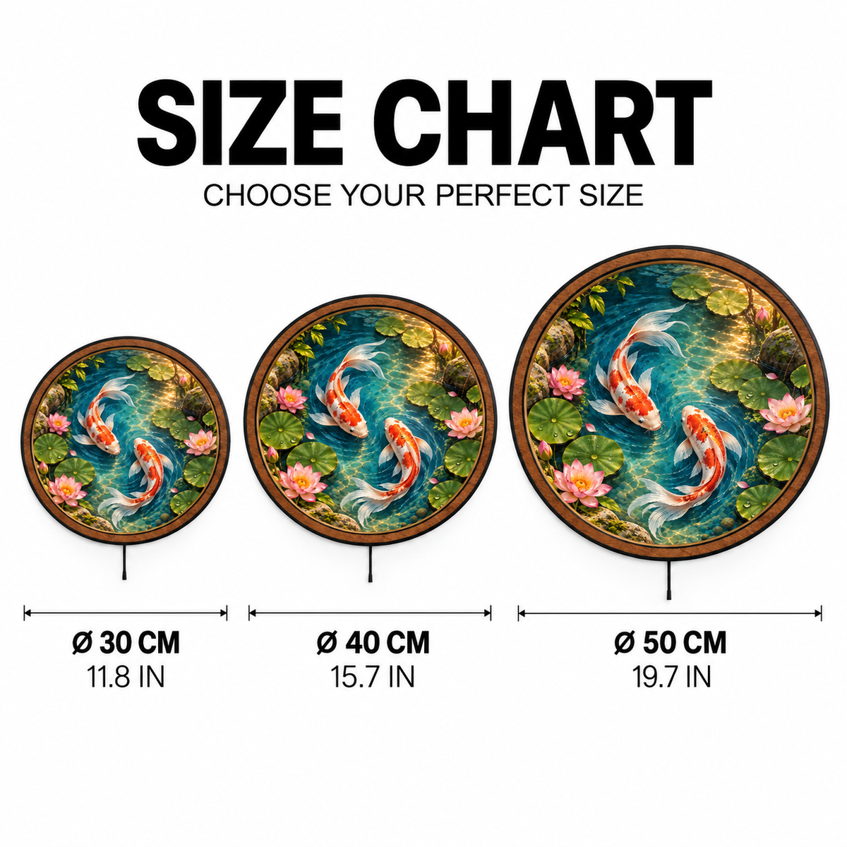 Koi Serenity LED Wall Art – Lotus Pond Zen Decor