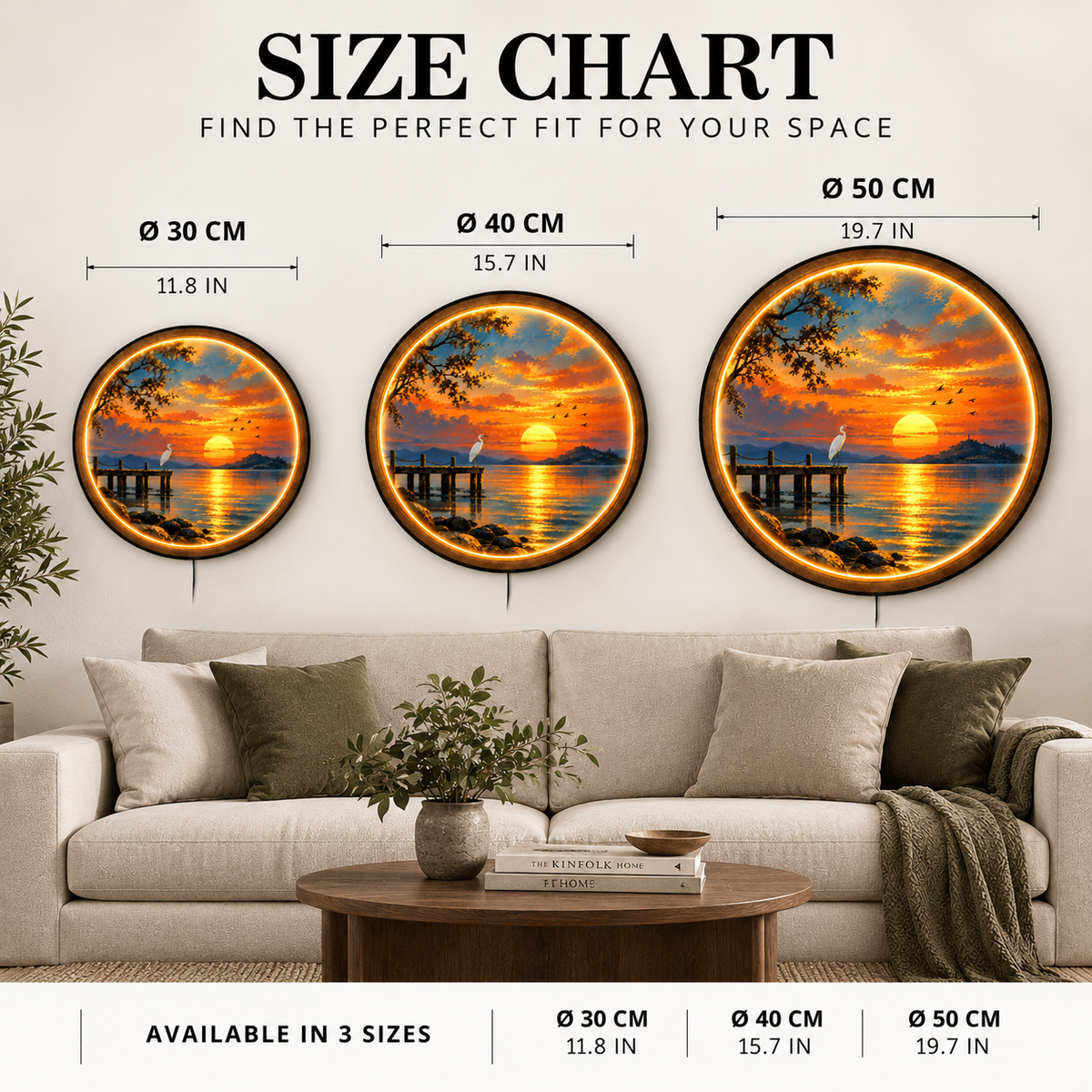 Golden Heron Sunset LED Wall Art – Coastal Nature Lighted Decor