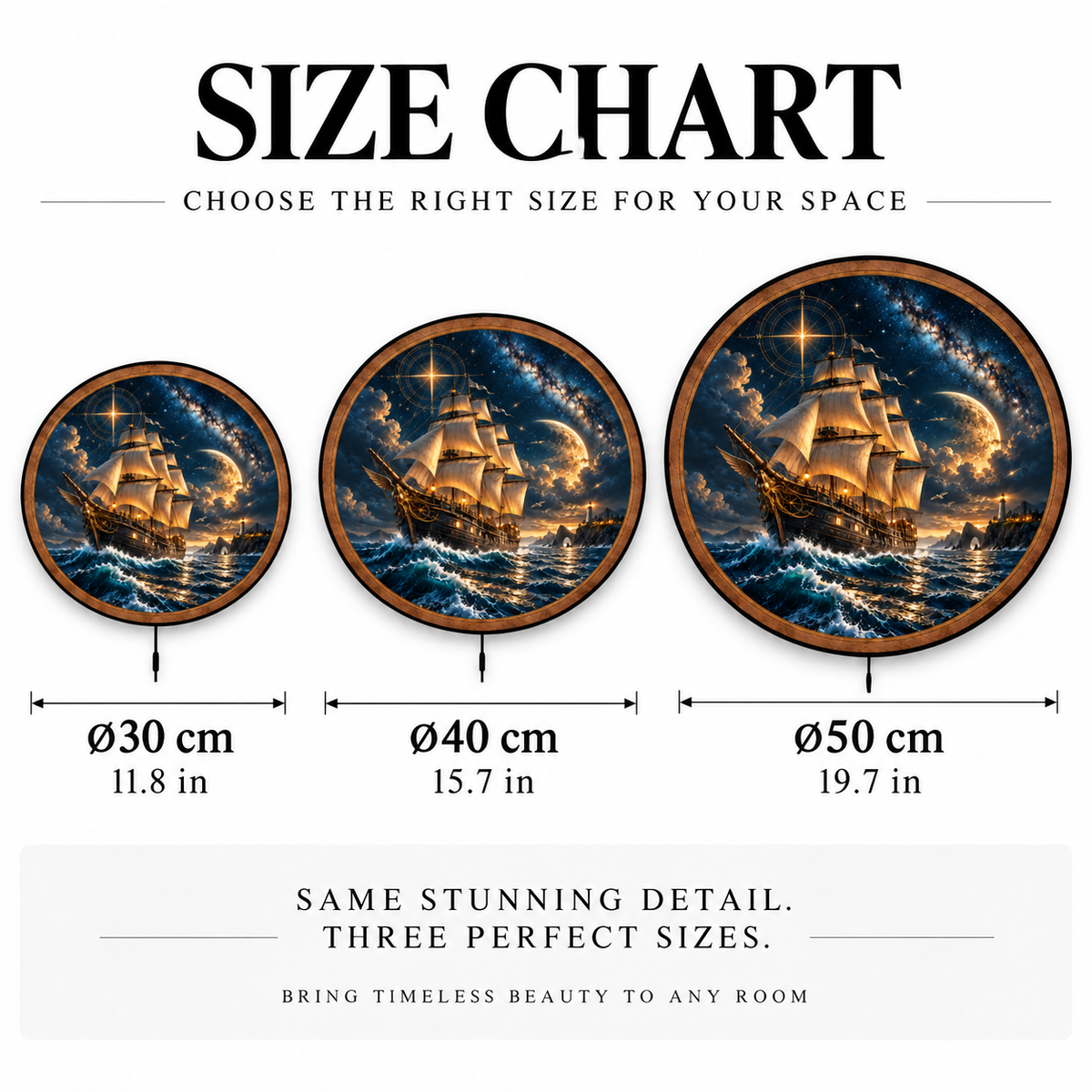 Celestial Voyager – Moonlit Sailing Ship LED Wall Art