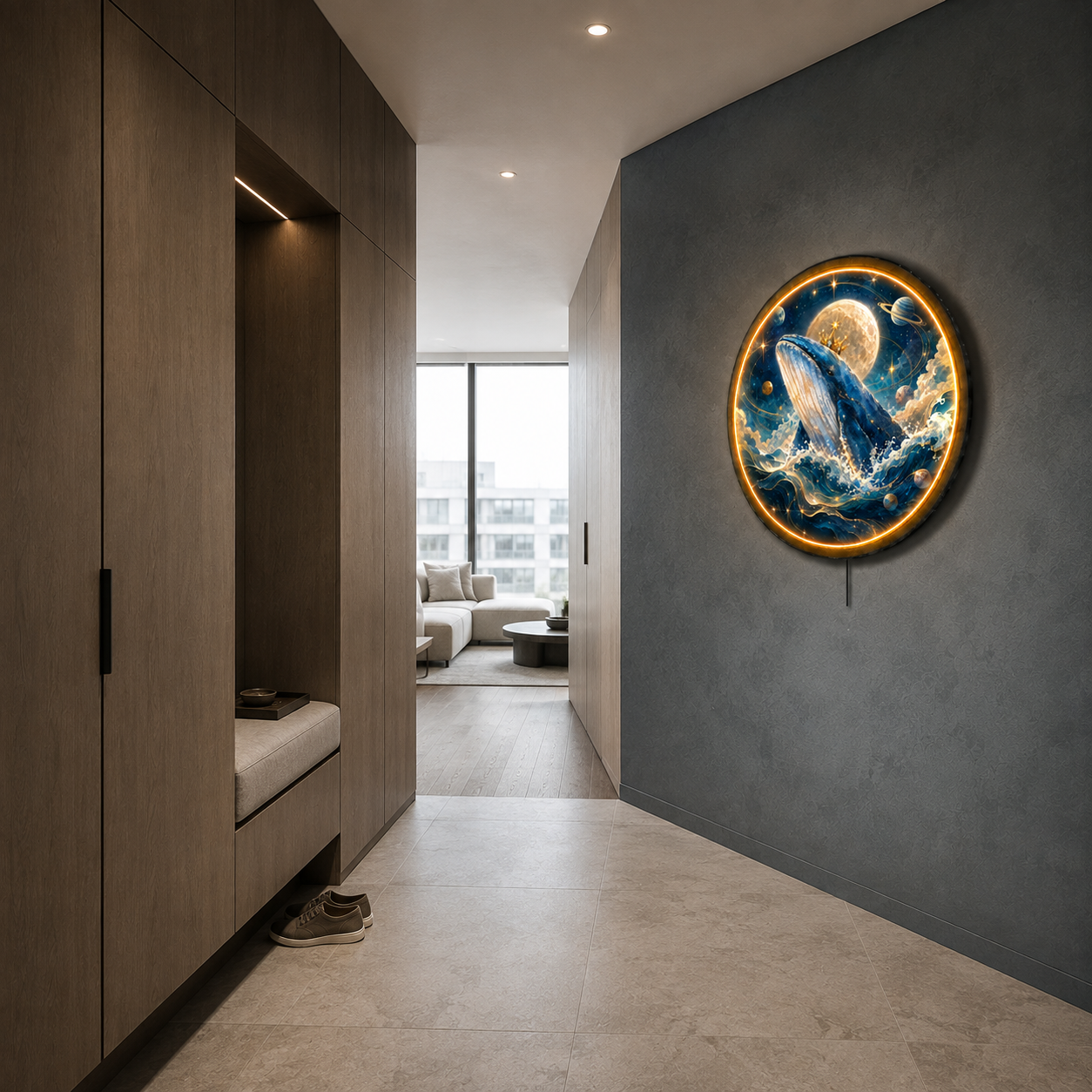 Mooncrest Whale LED Wall Art – Celestial Ocean Wall Decor
