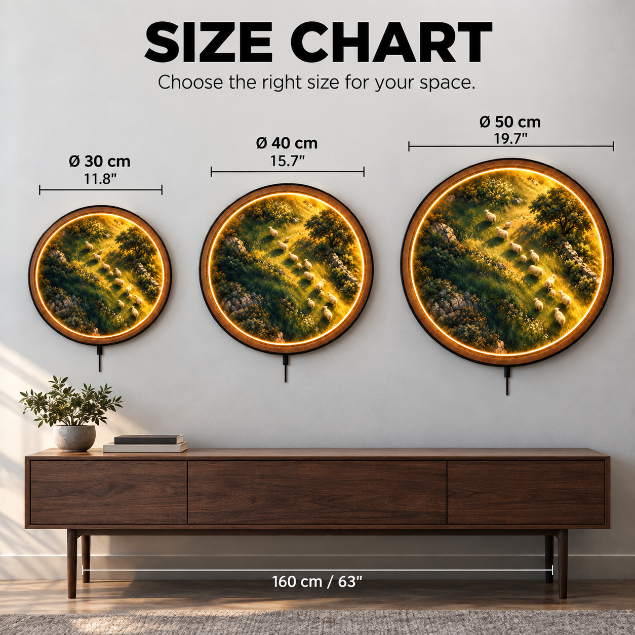 Golden Meadow Sheep LED Wall Art – Farmhouse Lighted Decor