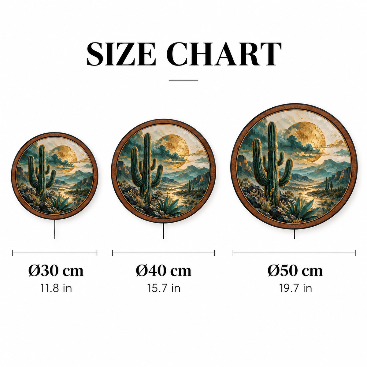 Desert Solstice — Golden Cactus LED Wall Art | Southwestern Desert Lighted Wall Decor