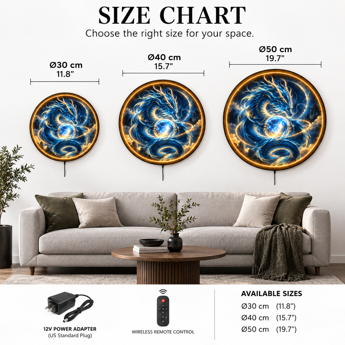 Celestial Dragon LED Wall Art – Lighted Fantasy Decor