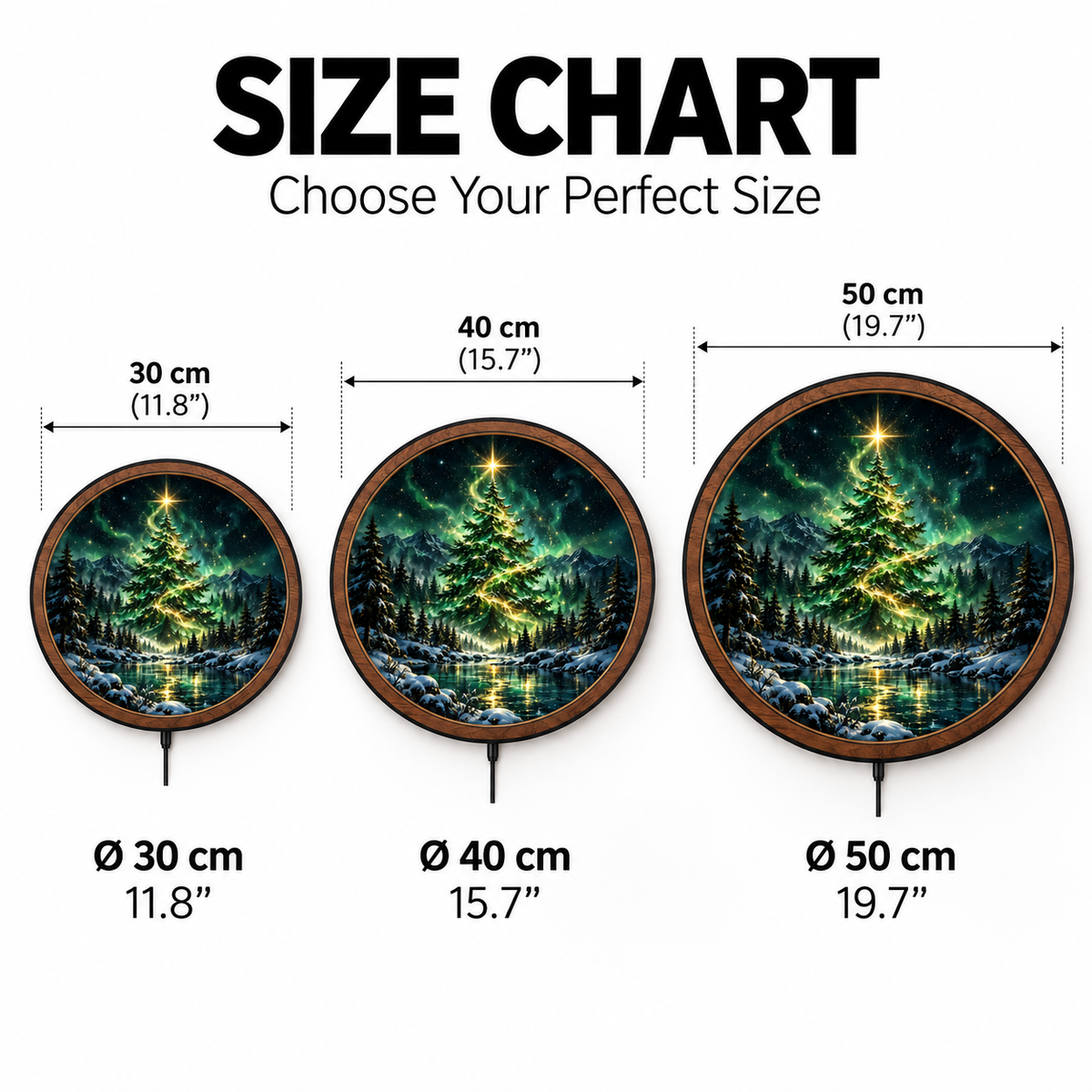 Evergreen Star Glow LED Wall Art – Enchanted Christmas Forest