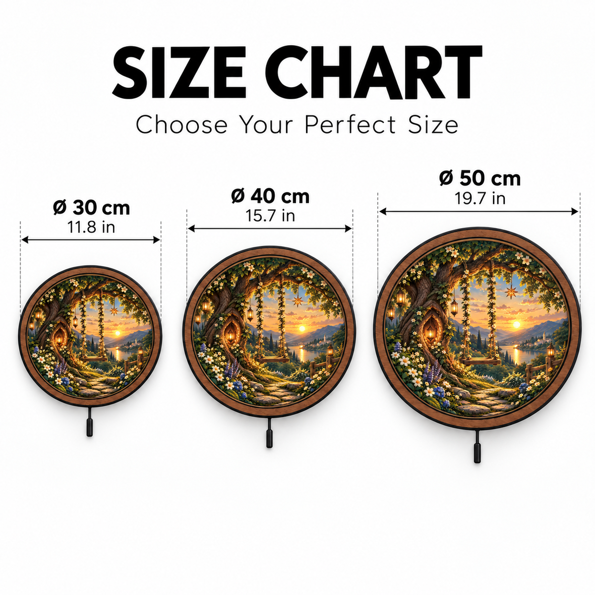 Enchanted Swing — Golden Valley LED Wall Art | Magical Tree Sunset Decor