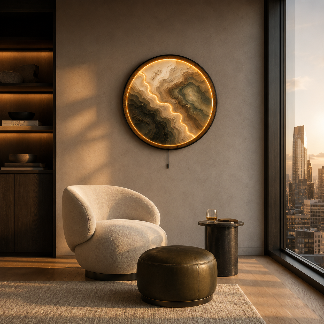 Terra Flow Abstract LED Wall Art – Modern Earth Landscape
