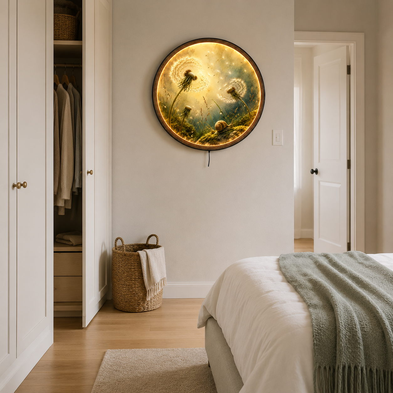 Wishing Meadow Dandelion LED Wall Art – Botanical Nature Decor