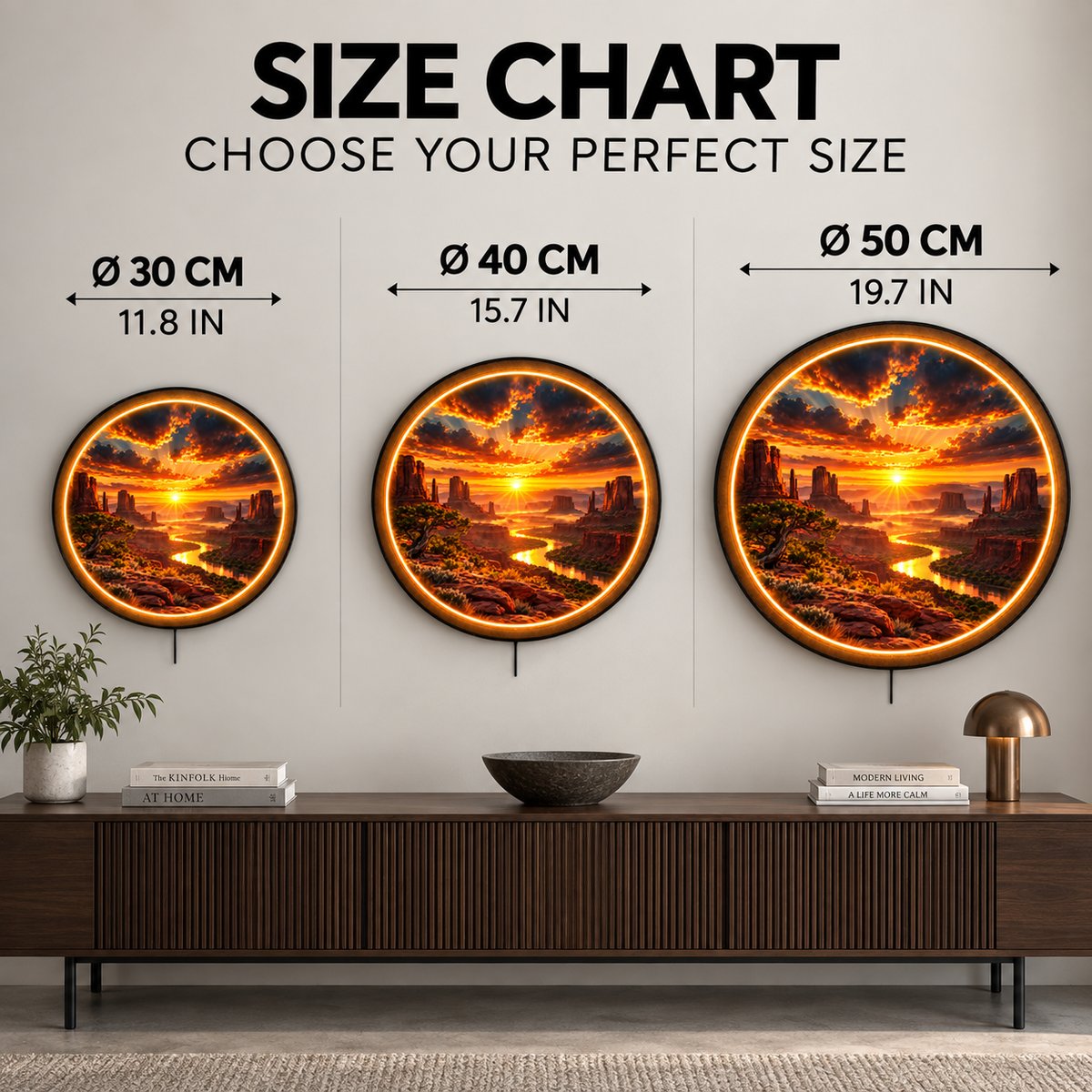 Desert Horizon LED Wall Art – Southwest Canyon Sunset Decor