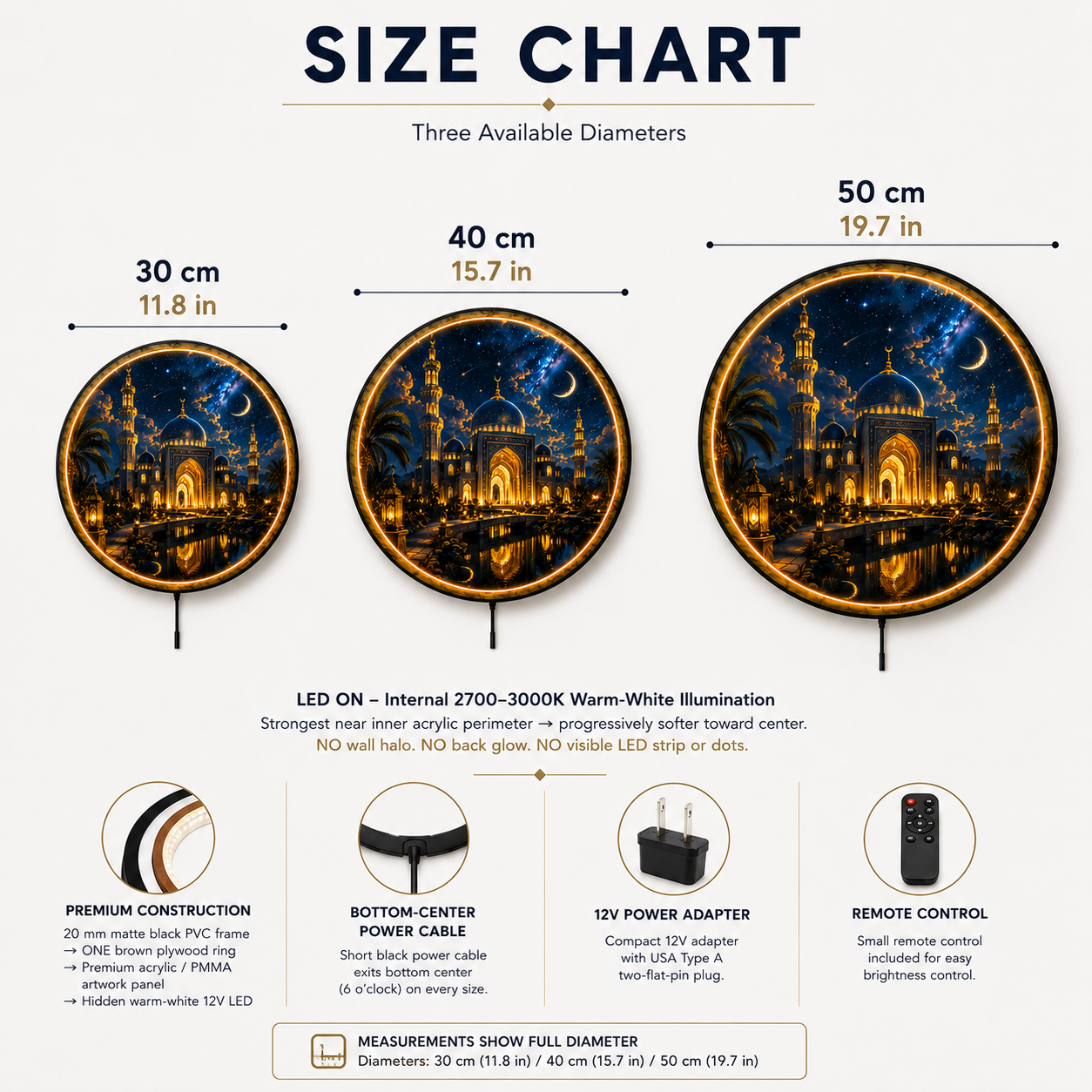 Crescent Sanctuary LED Wall Art – Moonlit Mosque Wall Decor