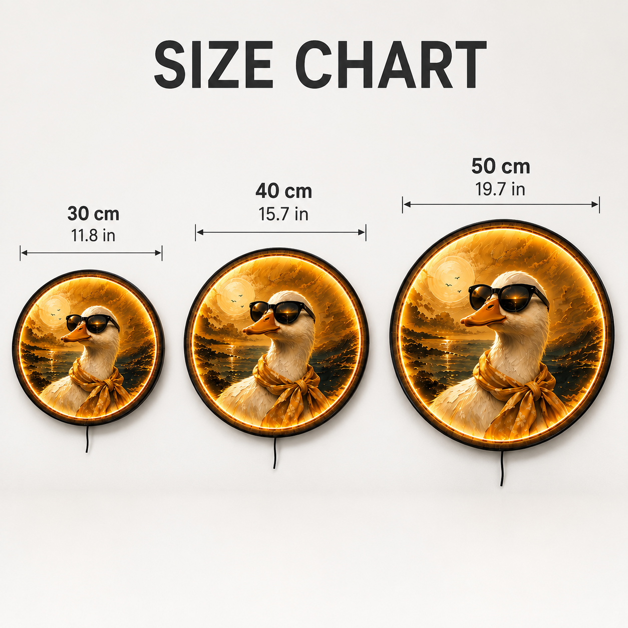 Golden Hour Goose LED Wall Art – Funny Coastal Duck Decor