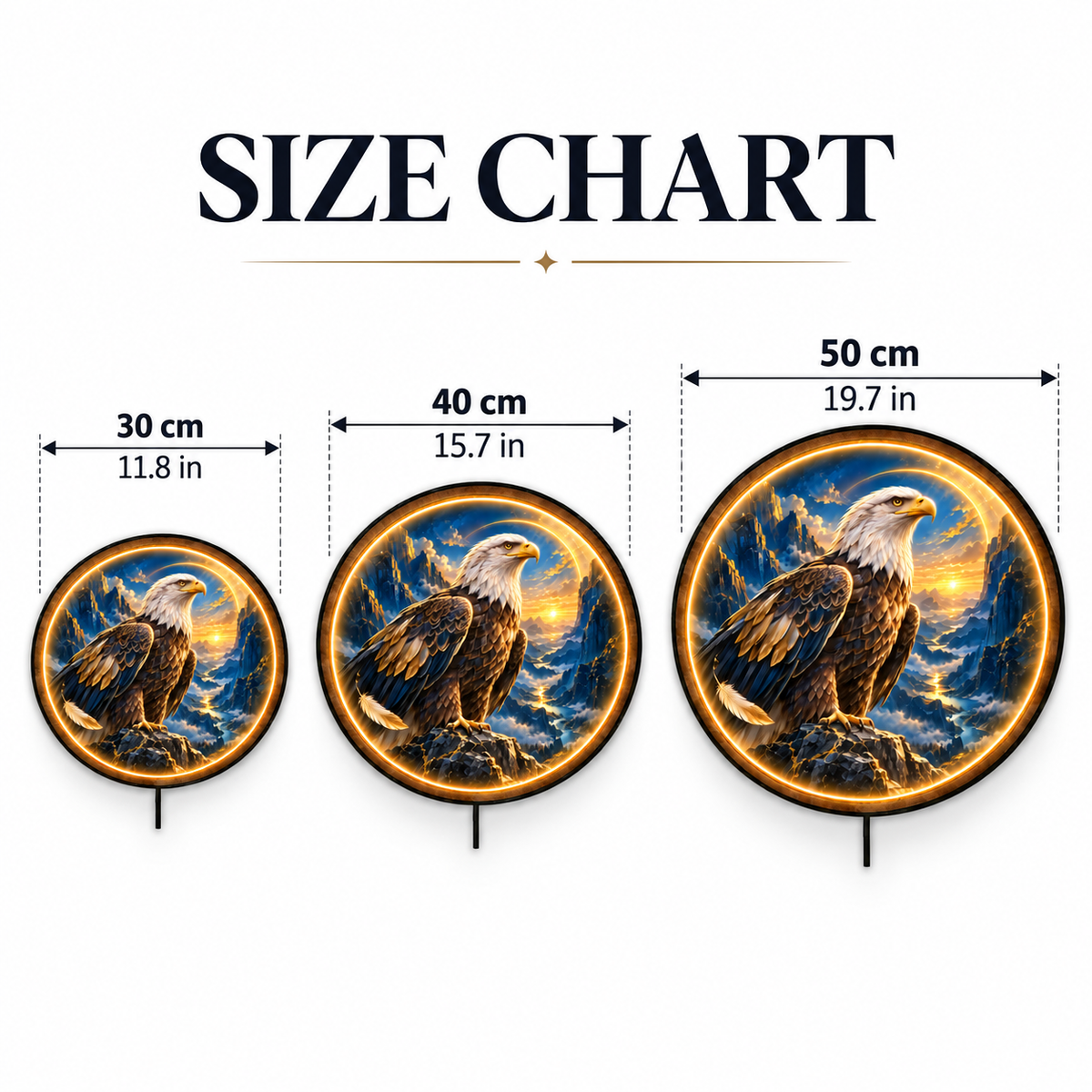 Skyward Sentinel LED Wall Art – Bald Eagle Mountain Decor