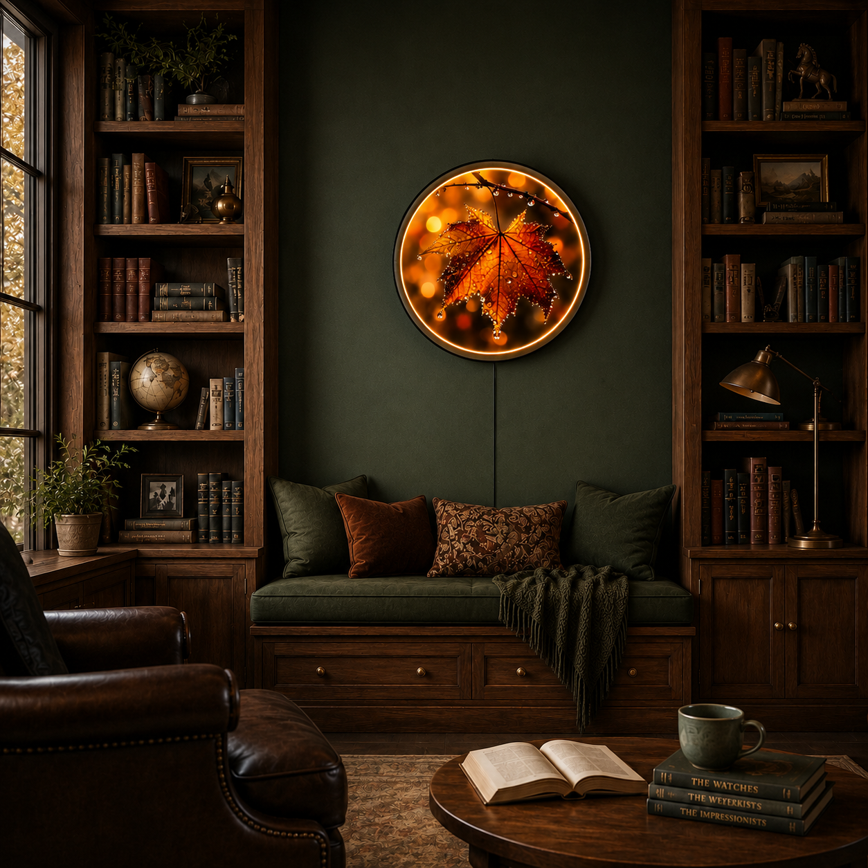 Autumn Maple Leaf LED Wall Art – Warm Nature Acrylic Wall Decor