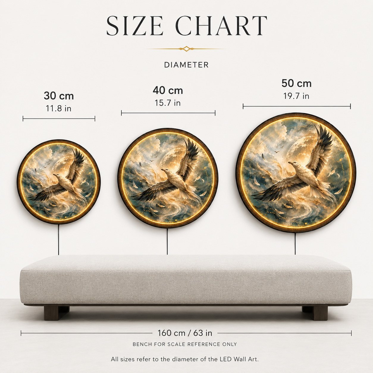 Celestial Ascent LED Wall Art – Illuminated Eagle Wall Decor