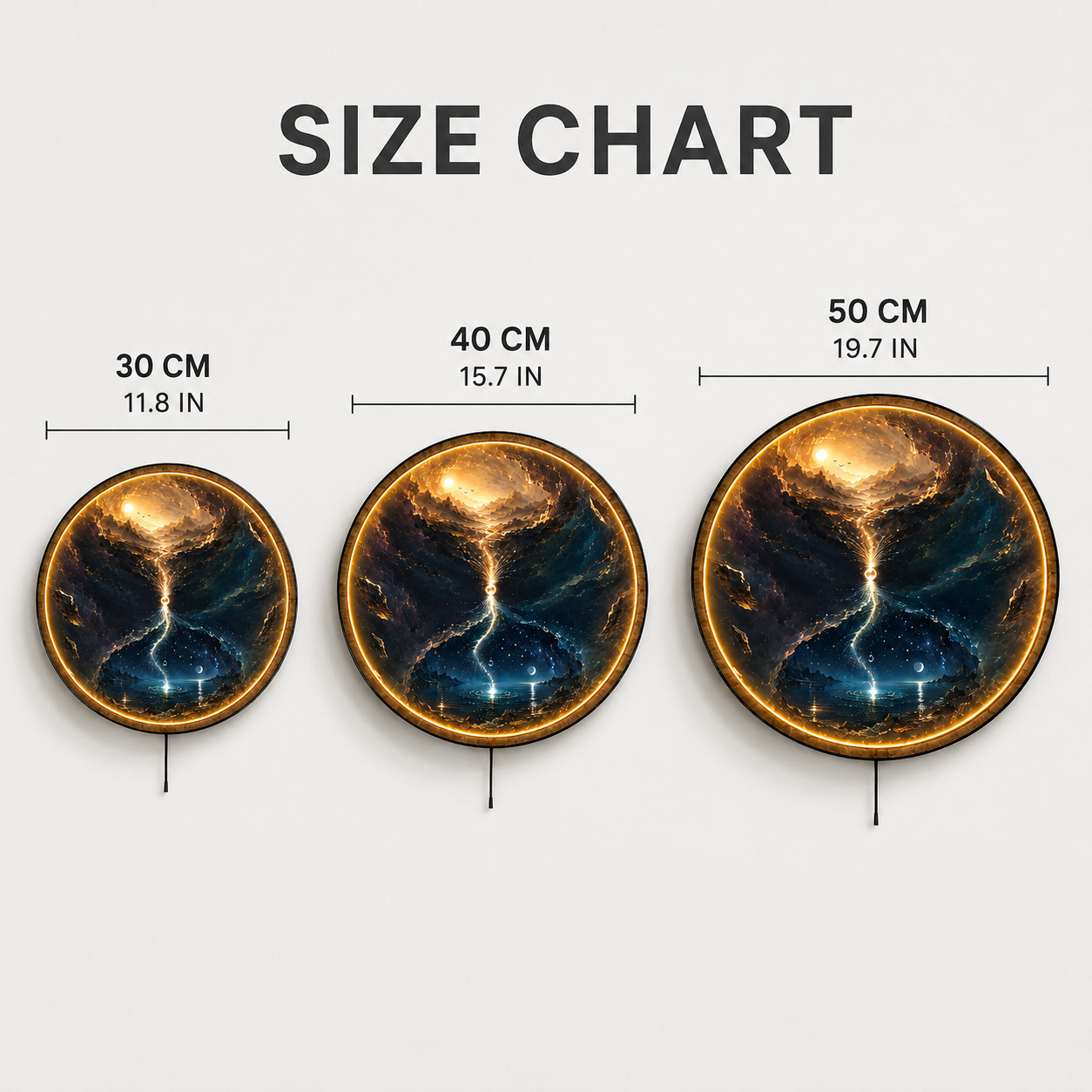 Between Two Worlds LED Wall Art – Celestial Portal Landscape