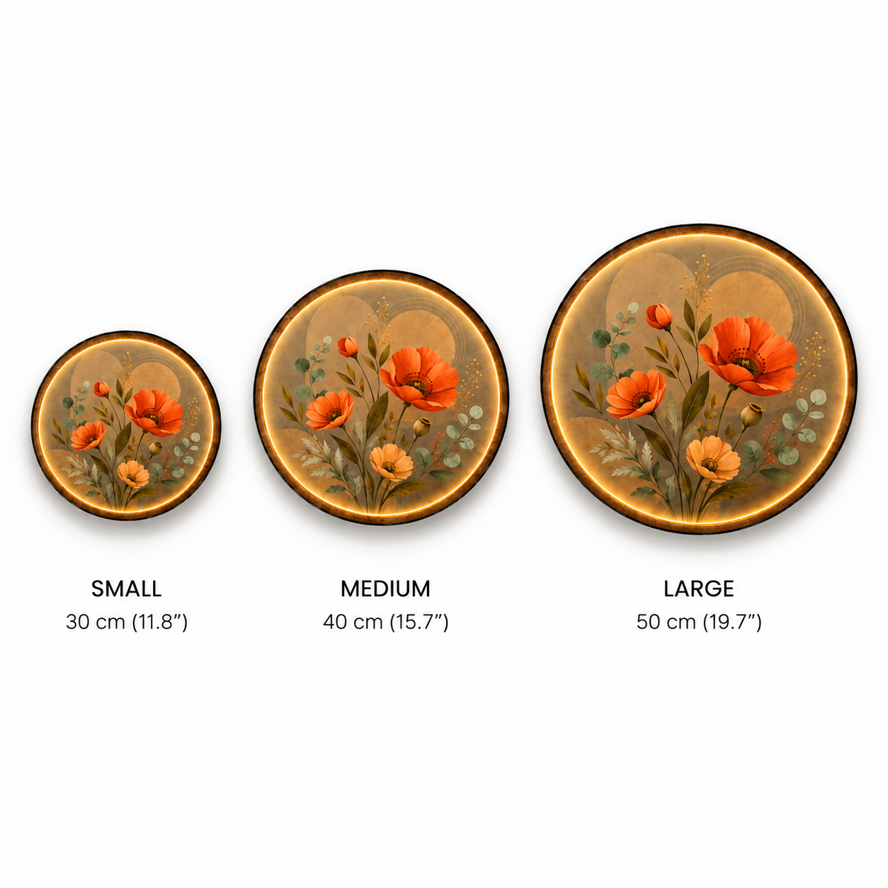 Modern Poppy Bloom LED Wall Art – Botanical Acrylic Decor